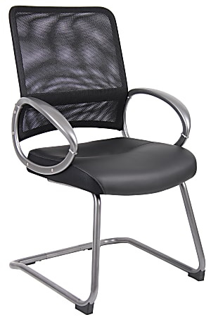 Boss Office Products Mesh Guest Chair, Black/Pewter