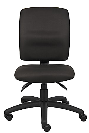 Boss Office Products Multi-Function Ergonomic Fabric High-Back Task Chair, Black