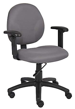 Boss Office Products Ergonomic Task Chair With Arms, Gray/Black