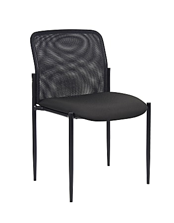 Boss Armless Mesh-Back Stackable Chair, Black