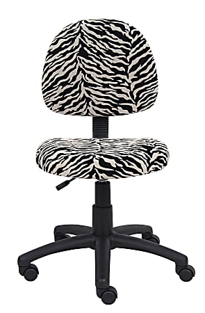 Boss Microfiber Task Chair, Zebra