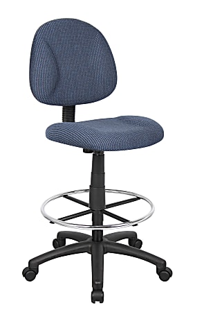 Boss Office Products Drafting Stool, No Arms, Blue/Chrome, B1615-BE