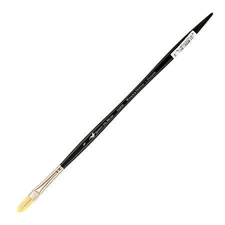 Winsor & Newton Artists' Oil Paint Brush, Size 5, Filbert Bristle, Hog Hair, Black