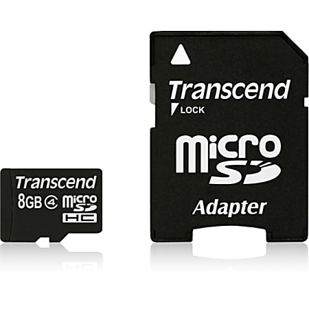 Transcend 8GB microSD High Capacity (microSDHC) Class 4 Card - 8 GB