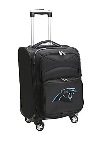 Denco ABS Upright Rolling Carry-On Luggage, 21"H x 13"W x 9"D, Carolina Panthers, Black