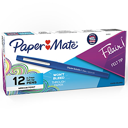 Paper Mate Flair Felt Tip Porous Point Pen, Stick, Medium 0.7 mm, Assorted  Ink and Barrel Colors, 6/Pack