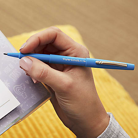 Paper Mate Flair Porous Point Pens Medium Point 0.7 mm Black Barrel Black  Ink Pack Of 12 Pens - Office Depot