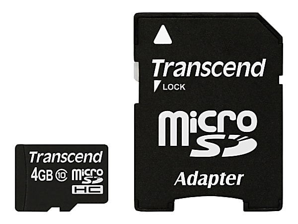 Transcend Premium - Flash memory card (microSDHC to SD adapter included) - 4 GB - Class 10 - 133x - microSDHC