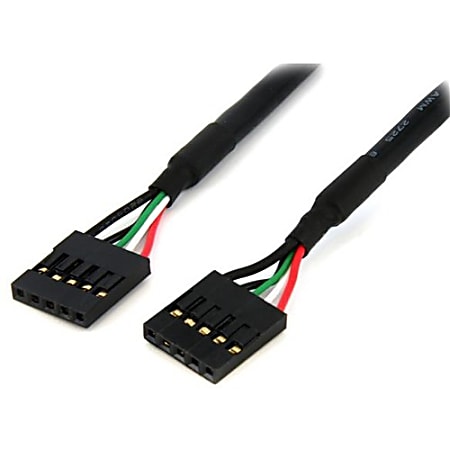 StarTech.com 24in Internal 5 pin USB IDC Motherboard Header Cable F/F - 1 x IDC Female USB Header - 1 x IDC Female USB Header - Black