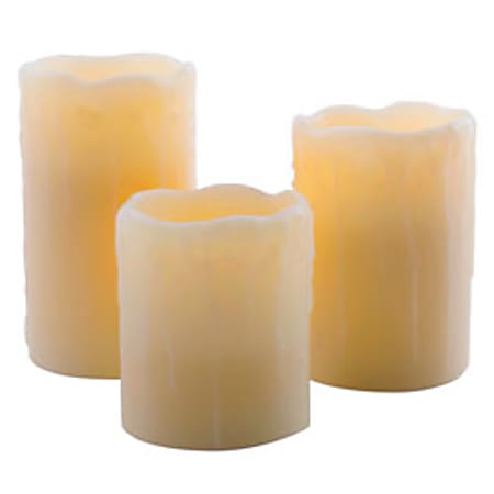 Flameless LED Candles, Set Of 3