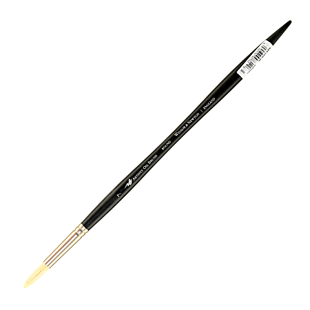 Winsor & Newton Artists' Oil Paint Brush, Size 7, Round Bristle, Hog Hair, Black