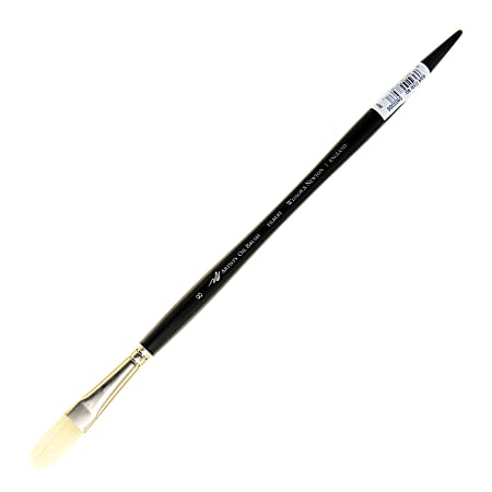 Winsor & Newton Artists' Oil Paint Brush, Size 8, Filbert Bristle, Hog Hair, Black