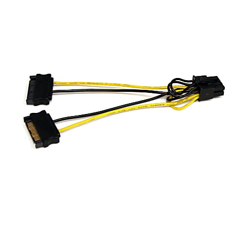 Calvas SATA 15 Pins to 2X SATA Socket HDD Power Adapter Cable Lead Wire for Hard Drive 