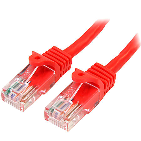 StarTech.com 15 ft Red Snagless Cat5e UTP Patch Cable - Category 5e - 15 ft - 1 x RJ-45 Male - 1 x RJ-45 Male - Red