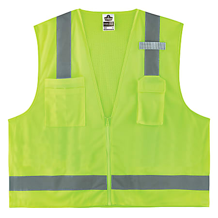 Ergodyne GloWear® Surveyor's Mesh Hi-Vis Class 2 Safety Vest, 3X, Lime