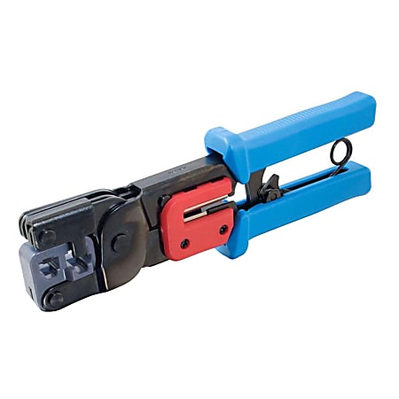C2G RJ11/RJ45 Crimping Tool with Cable Stripper - Black, Blue - Steel - 2 lb