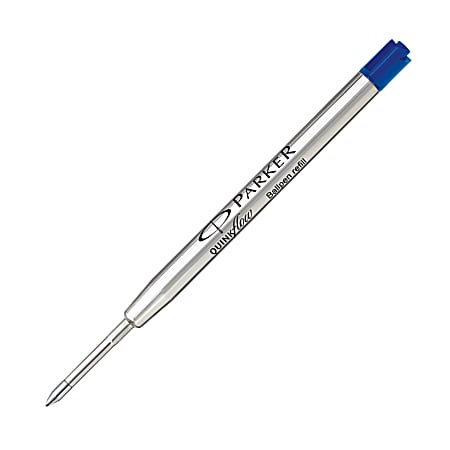 3 X Parker Quink Flow Ball Point Pen BP Refill Refills Fine Nib Blue Ink 
