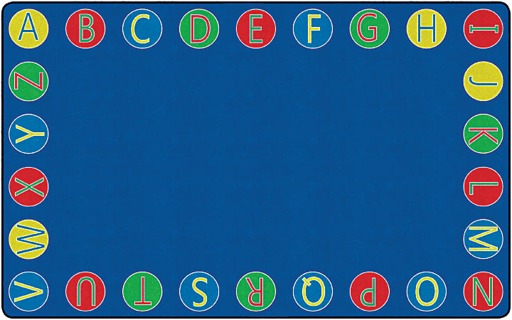 Flagship Carpets Alphabet Circles Rug, 7' 6" x 12', Multicolor