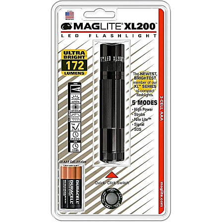 MagLite XL200 LED Flashlight - AAA - Anodized Aluminum - Black