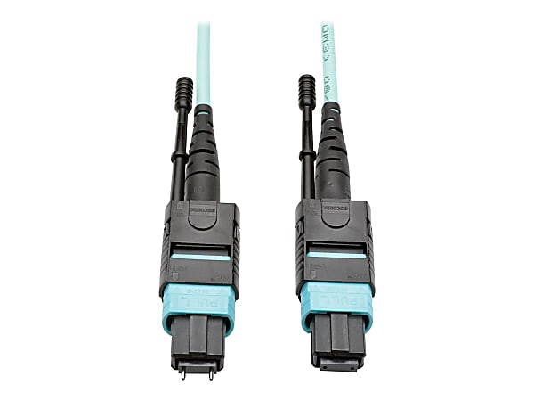 Tripp Lite 5M MTP/MTO Multimode Cable 12 Fiber 40 GbE OM3 Aqua M/F 16ft 16' 5 Meter, N84205M12MF