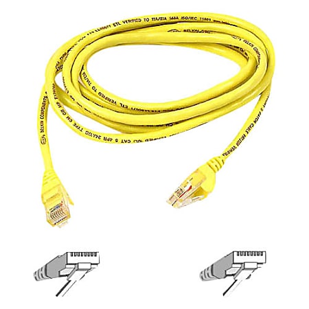 Belkin Cat5e Cable - RJ-45 Male - RJ-45 Male - 15ft - Yellow