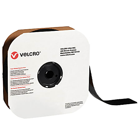 VELCRO® Brand Loop Tape, Strips, 4" x 75', Black