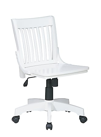 OSP Designs Armless Wood Bankers Chair, White