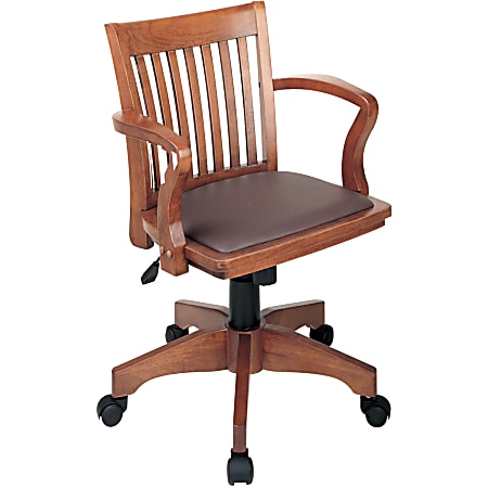 OSP Designs Deluxe Bankers Chair BrownFruitwood Office Depot