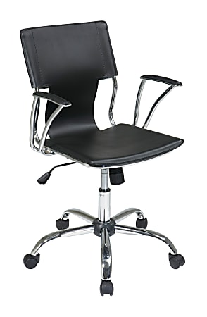 Ave Six Dorado Mid-Back Office Chair, Black/Chrome