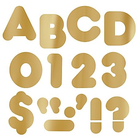 TREND Ready Letters®, Metallic Casual Uppercase, 4" Gold, Pack Of 72