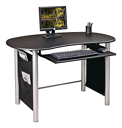 OSP Designs Saturn Desk Mixed Media Workstation, Black