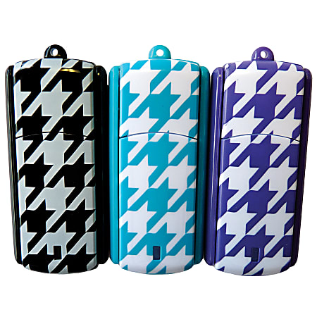 Ativa® Flip-Top USB Flash Drive With ReadyBoost™, 4GB, Houndstooth (No Color Choice)
