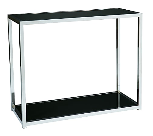 Ave Six Yield Table, Foyer, Rectangular, Chrome/Black