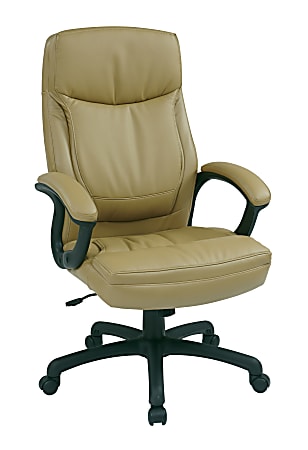 Office Star™ Work Smart™ Eco Bonded Leather High-Back Chair, Tan