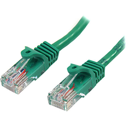 StarTech.com 5 ft Cat5e Green Snagless RJ45 UTP Cat 5e Patch Cable - 5ft Patch Cord - First End: 1 x RJ-45 Male Network - Second End: 1 x RJ-45 Male Network - Patch Cable - Gold Plated Contact - Green