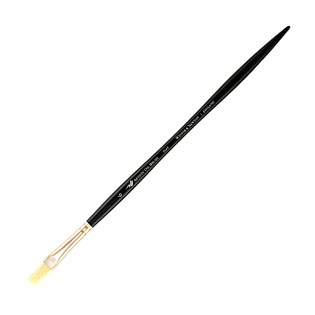 Winsor & Newton Artists' Oil Paint Brush, Size 6, Flat Bristle, Hog Hair, Black