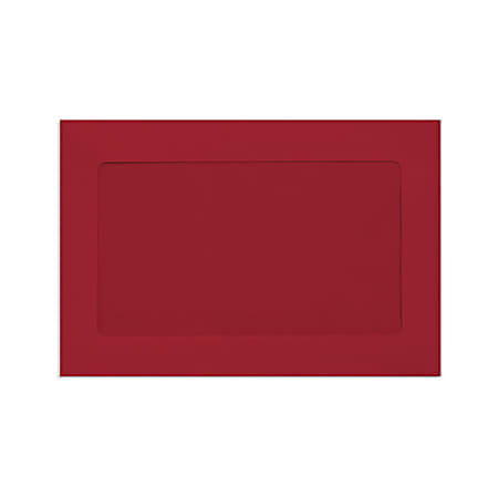 LUX #6 1/2 Full-Face Window Envelopes, Middle Window, Gummed Seal, Ruby Red, Pack Of 500