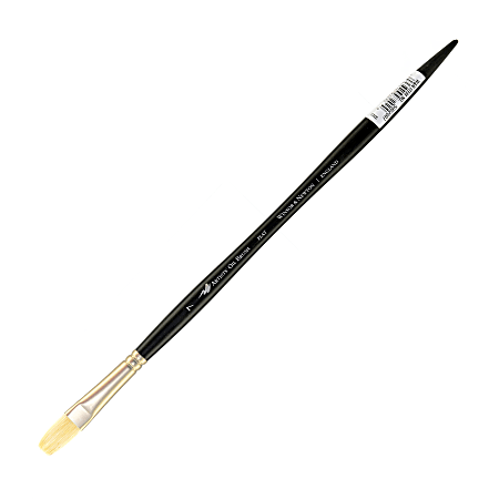 Winsor & Newton Artists' Oil Paint Brush, Size 7, Flat Bristle, Hog Hair, Black