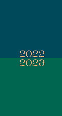 Willow Creek Press 2-Year Monthly Checkbook/Calendar, 3-1/2" x 6-1/2", Green/Blue, January 2022 To December 2023