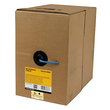 StarTech.com 500 ft Roll of Blue Plenum CMP Cat5e Solid UTP Bulk Cable  - 500ft Cat5e Ethernet Bulk Cable - WIR5ECMPHBL