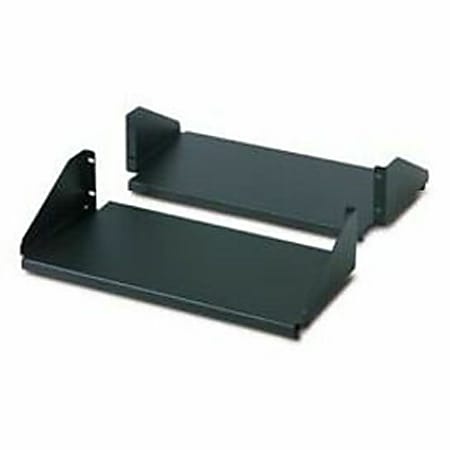 APC by Schneider Electric 2-Post Rack Double-Sided Shelf - 1U Rack Height - Rack-mountable - Black - 250.53 lb Static/Stationary Weight Capacity