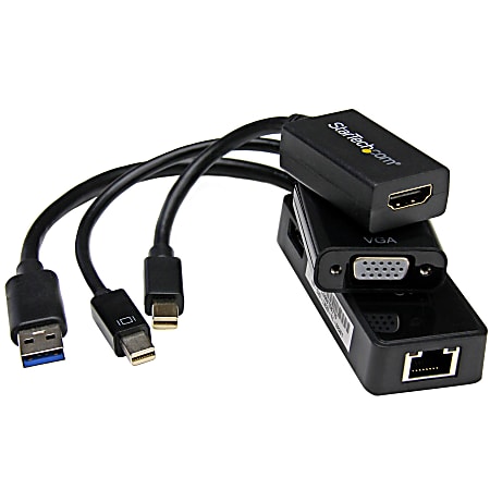 StarTech.com 3-in-1 Accessory Kit for Surface and Surface Pro 4 - mDP to HDMI or VGA - USB 3.0 to GbE
