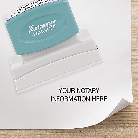 Custom ECO GREEN Xstamper Pre Inked Notary Stamp N18 64percent