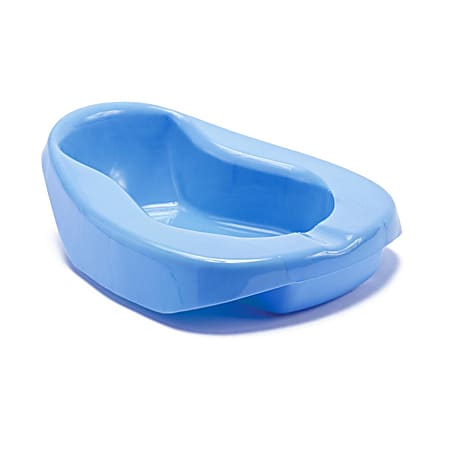 Medline Autoclavable Pontoon Bedpans, 2 3/4"H x 11"W x 14"D, Blue, Pack Of 12