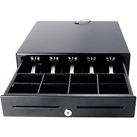 Wasp WCD-5000 Cash Drawer, 5 Bill, 8 Coin, 2 Media Slot, Metal, 4.3"H x 16.2"W x 16.3"D