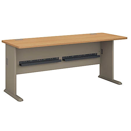 Bush Business Furniture Office Advantage Desk 72"W, Light Oak/Sage, Standard Delivery