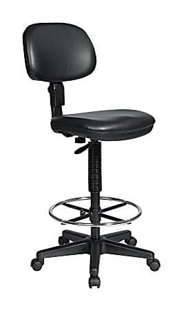 Office Star Sculptured Seat and Back Vinyl Drafting Chair with Adjustable Foot ring