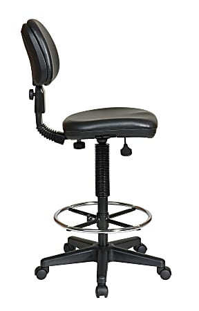 Sculptured Seat and Back Vinyl Drafting Chair with Adjustable Foot