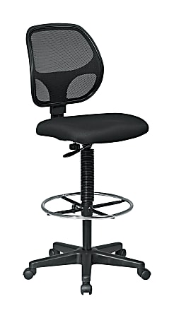 Mesh Drafting Chair Mid Back Office Chair Adjustable Height w/Footrest  Armless