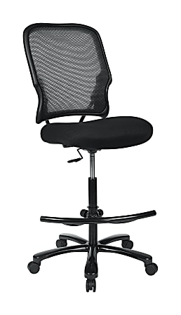 Office Star Deluxe Mesh Back Drafting Chair With Foot Ring Black
